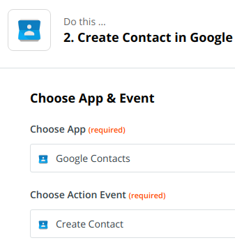 Google Contacts Action