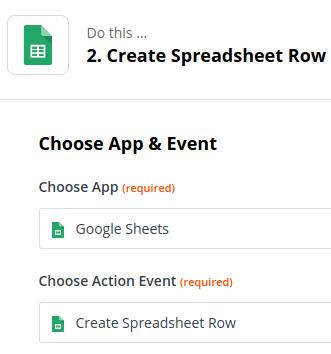 Google Sheets Action
