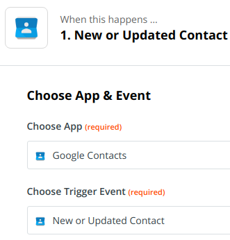 Google Contacts Trigger