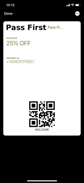 Send a pass to customer's mobile wallet from point of sale using WalletIn