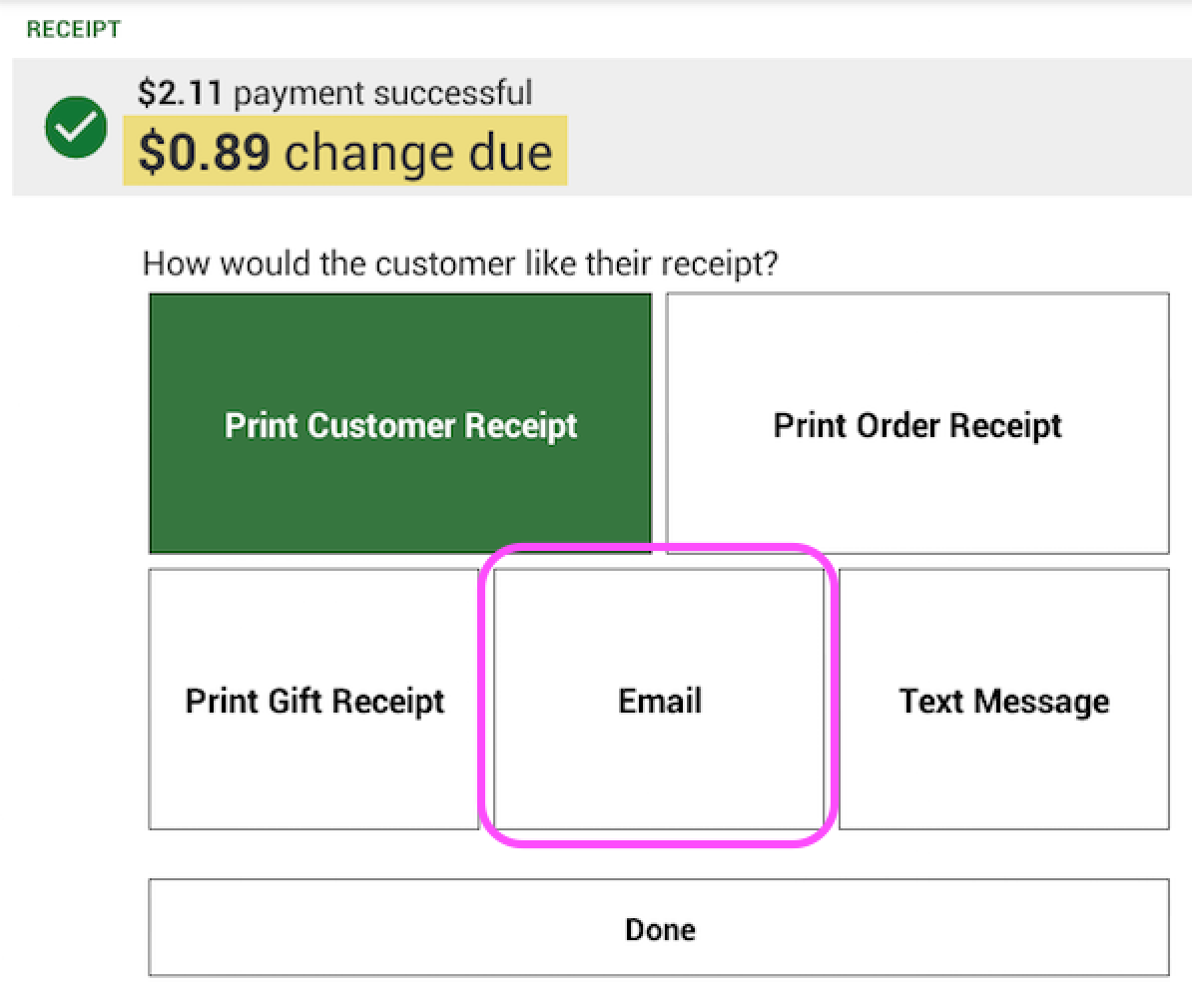 Clover Receipt