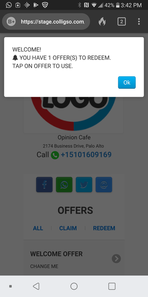Site landing page